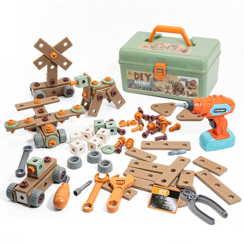 Toy Tool Set ABS Plastic 198 Piece Creative Building Role Play Motor Skills Construction Kit Rechargeable Educational Toy | Thomler