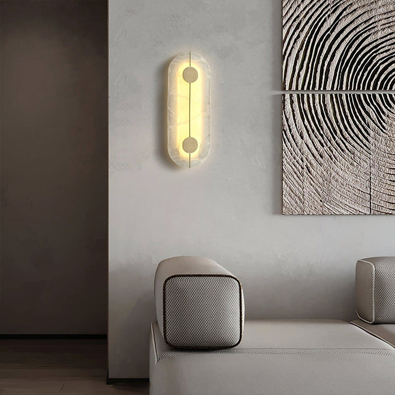 Wall Lamp Marble 16.7 in Warm LED Bedroom Hallway Modern Nordic Minimalist Sconce Lighting Fixture | Thomler