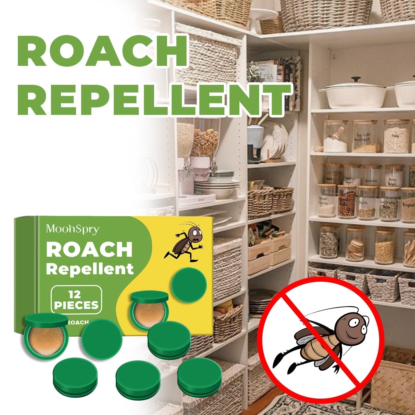 Roach Trap Station Discs for Kitchen & Bathroom – Safe Around Kids & Pets – Colony Elimination Bait – 12/24/36 Count | Thomler
