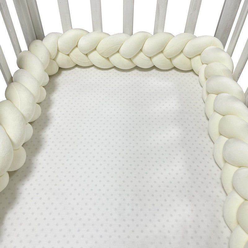 Braided Bumper Guard for Baby Bed – Soft Knot Cushion Rail Protector | Thomler