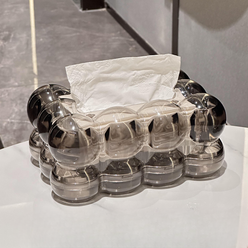 Rounded Bubble-Inspired Clear Acrylic Tissue Holder for Countertop & Vanity | Thomler