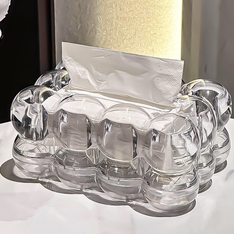 Rounded Bubble-Inspired Clear Acrylic Tissue Holder for Countertop & Vanity | Thomler