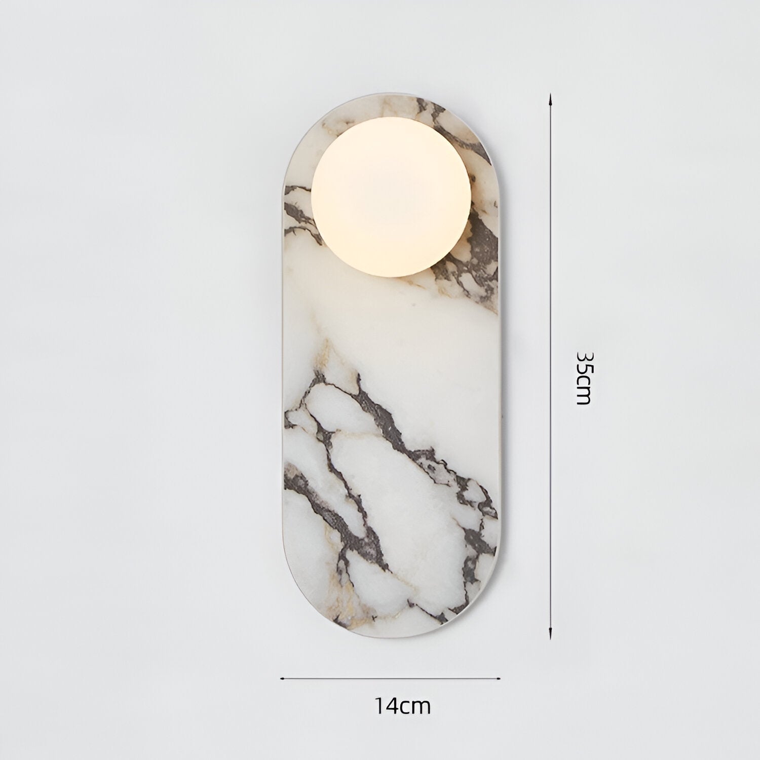 Wall Lamp Marble Glass 13.8 in Warm LED Bedroom Hallway Modern Minimalist Sconce Lighting Fixture | Thomler