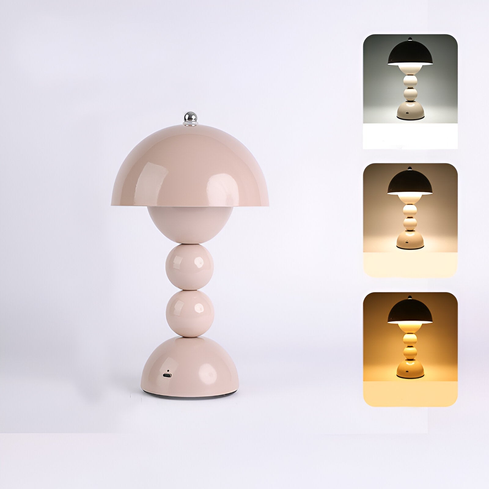Table Lamp Acrylic 11.0 in White USB Rechargeable Bedroom Nightstand Ambient Nordic Minimalist Desk Lighting | Thomler