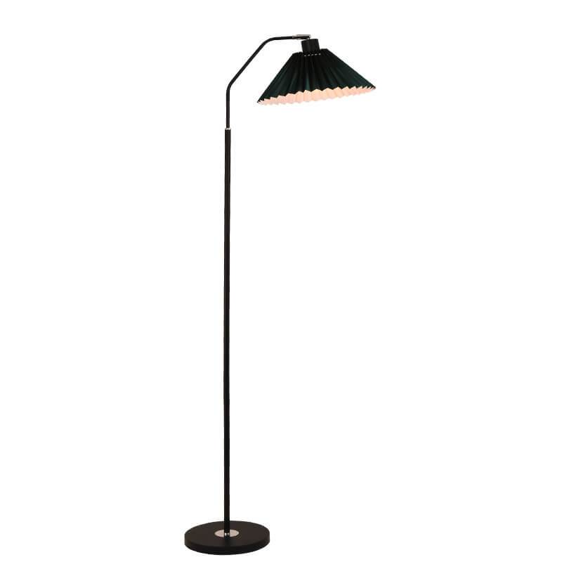 Floor Lamp Fabric Pleated Shade 149.0 cm Black Living Room Bedroom Dimmable Scandinavian Reading Standing Light | Thomler