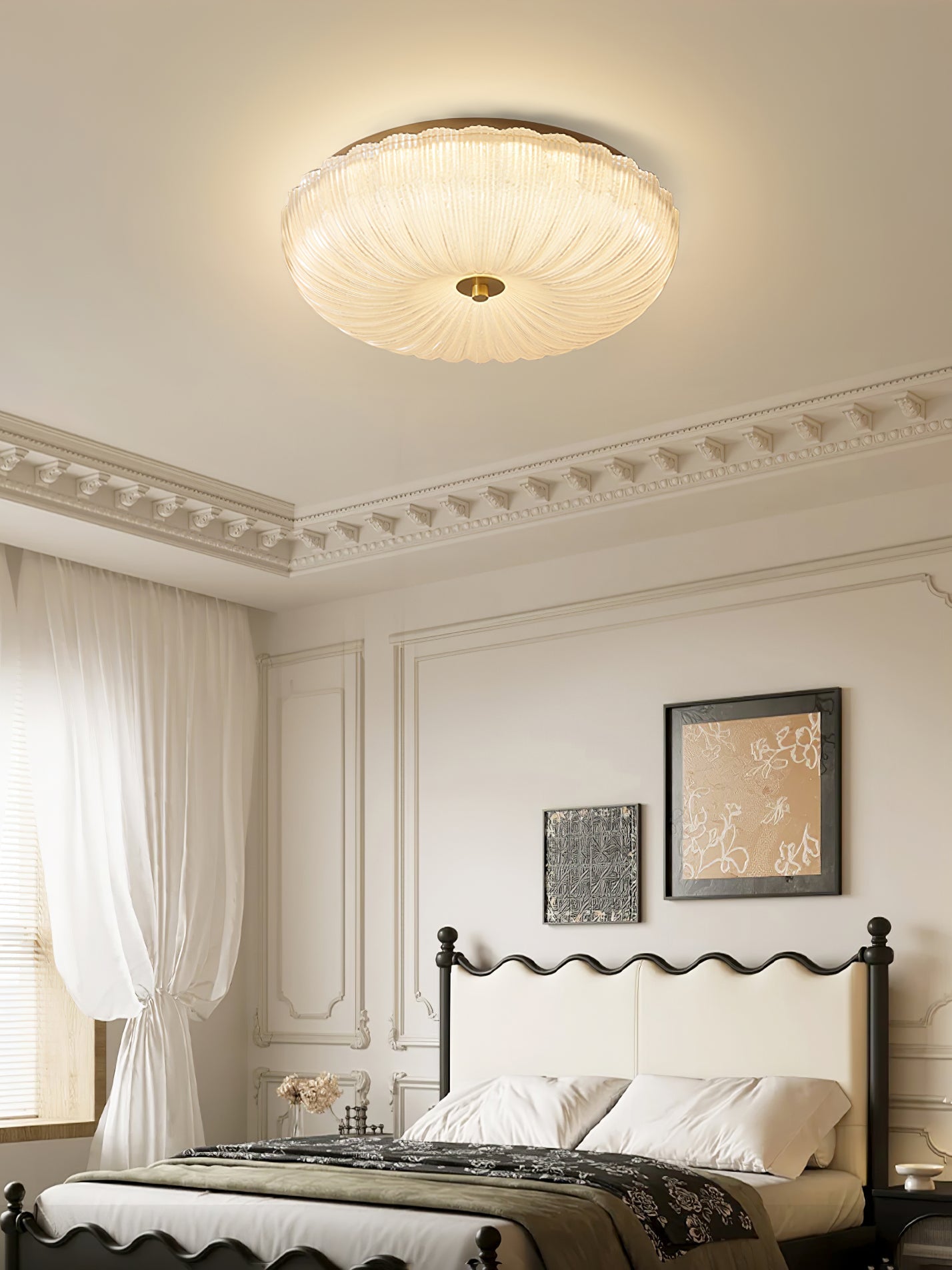 Frosted Glass Ceiling Light 15.7 in Warm Neutral Cool Indoor Lighting Modern Fixture | Thomler