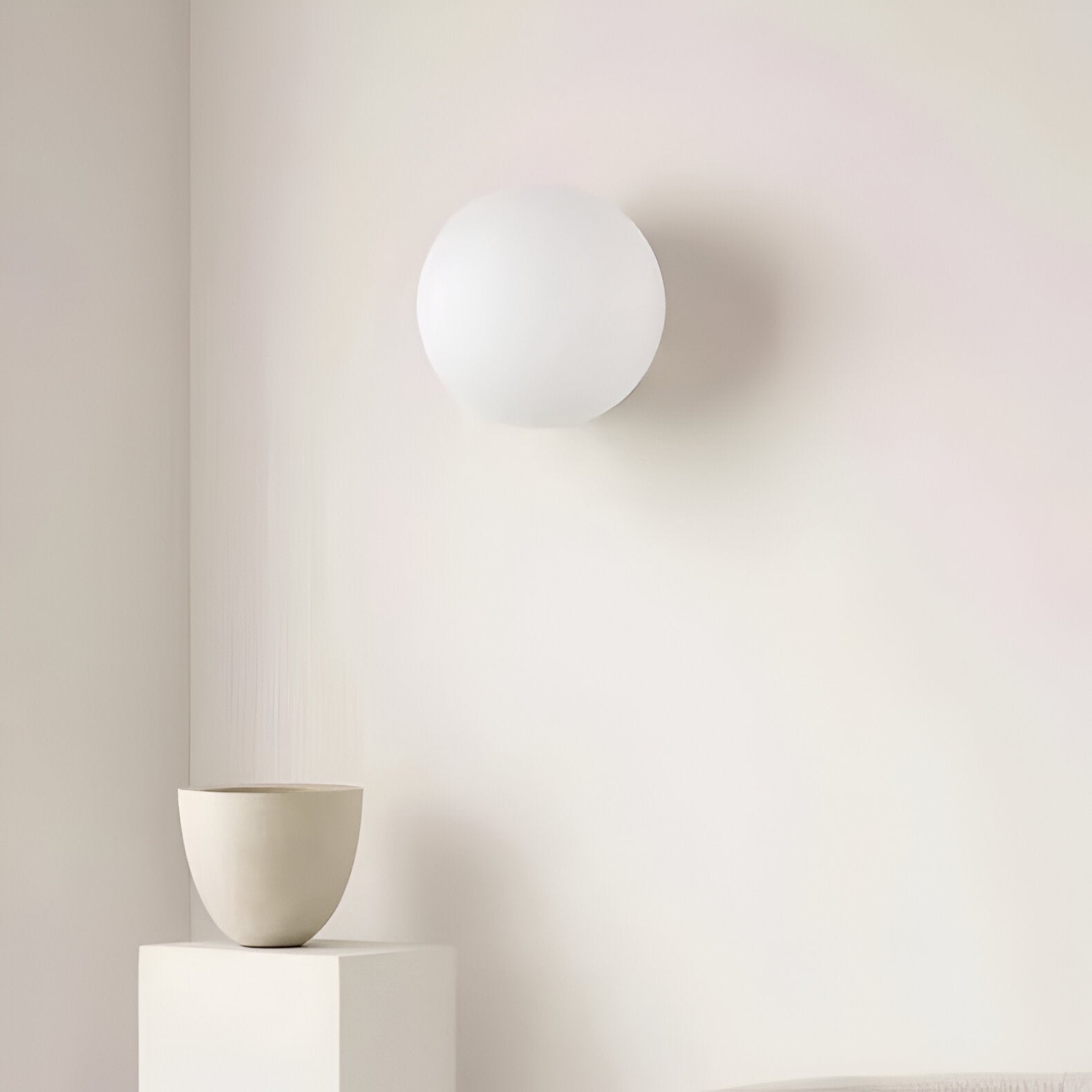 Wall Lamp Frosted Glass Globe 7.9 in Warm White Bedroom Hallway Modern Minimalist Sconce Ambient Lighting Fixture | Thomler