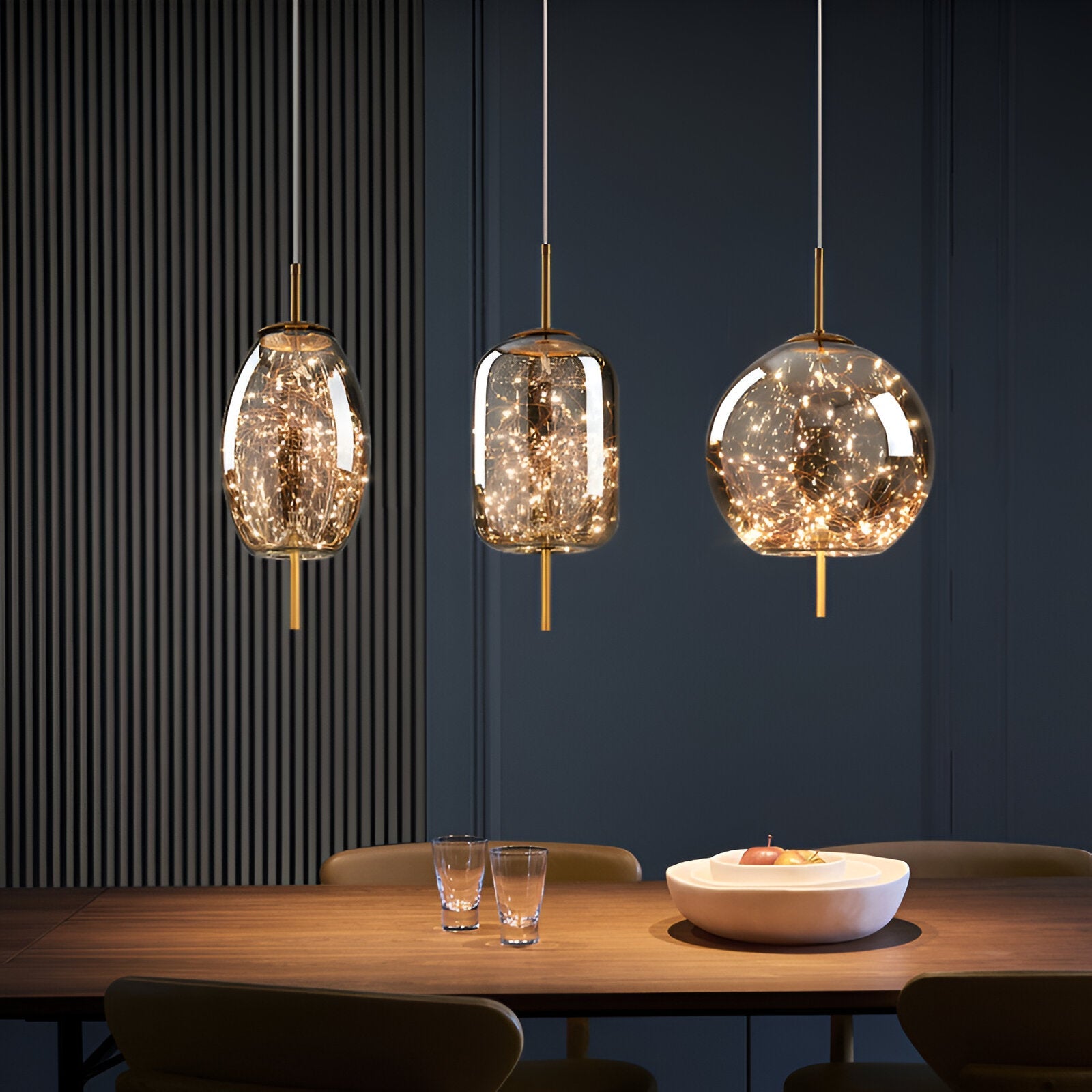 Pendant Light Glass 7.9 in Modern Adjustable Dining Room Kitchen Island Hanging Ceiling Lamp Scandinavian Minimalist Fixture | Thomler