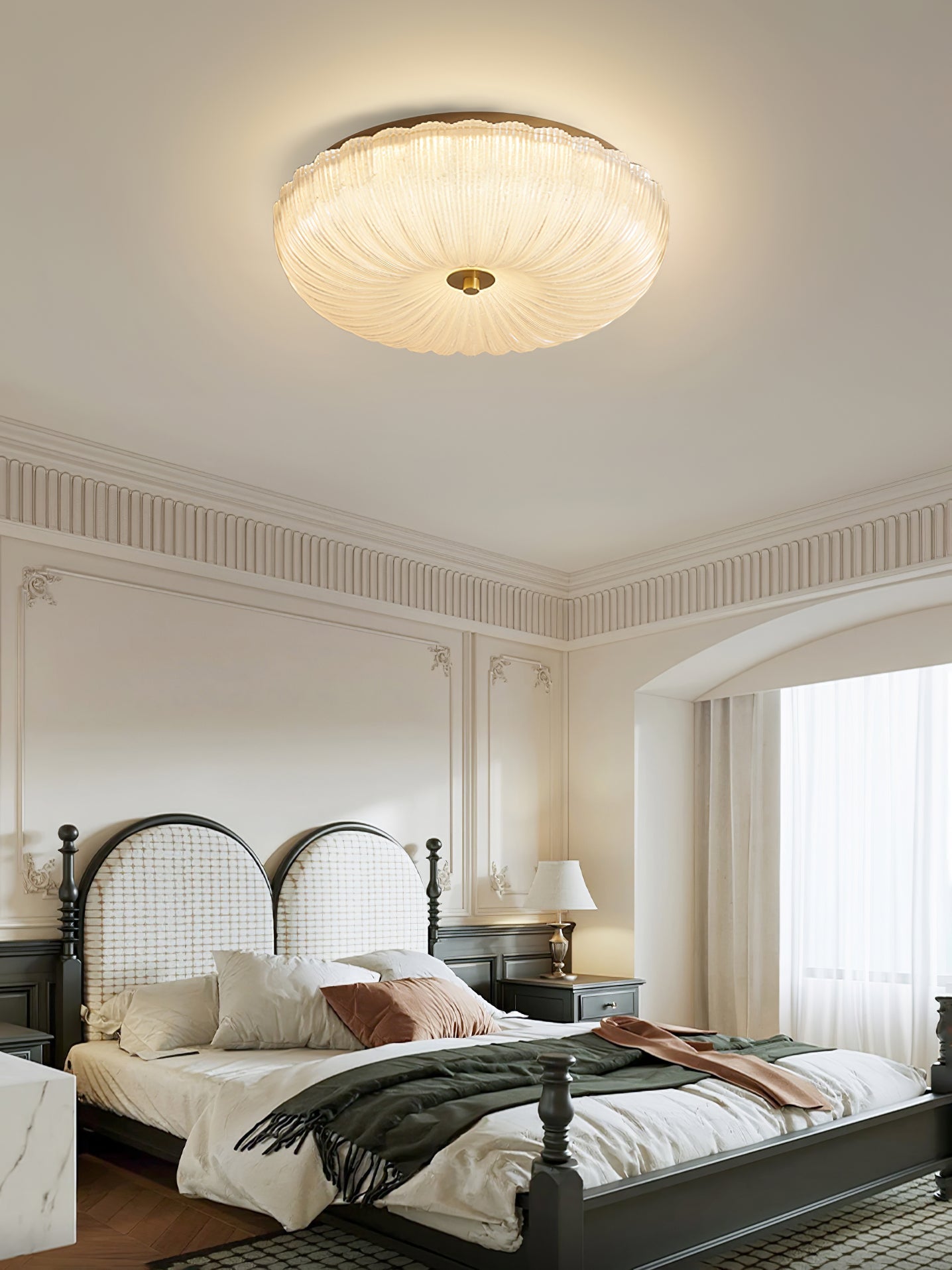 Frosted Glass Ceiling Light 15.7 in Warm Neutral Cool Indoor Lighting Modern Fixture | Thomler