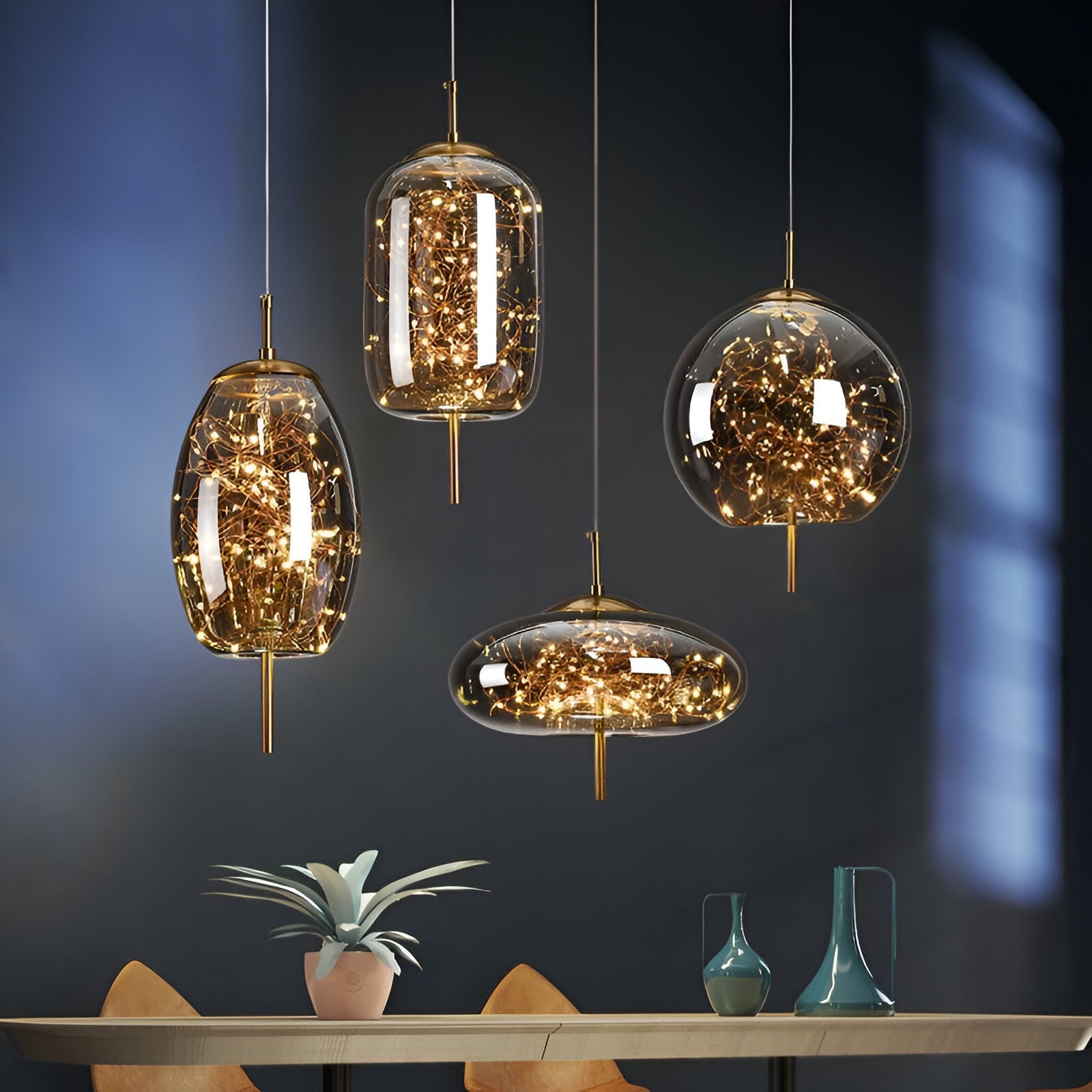 Pendant Light Glass 7.9 in Modern Adjustable Dining Room Kitchen Island Hanging Ceiling Lamp Scandinavian Minimalist Fixture | Thomler