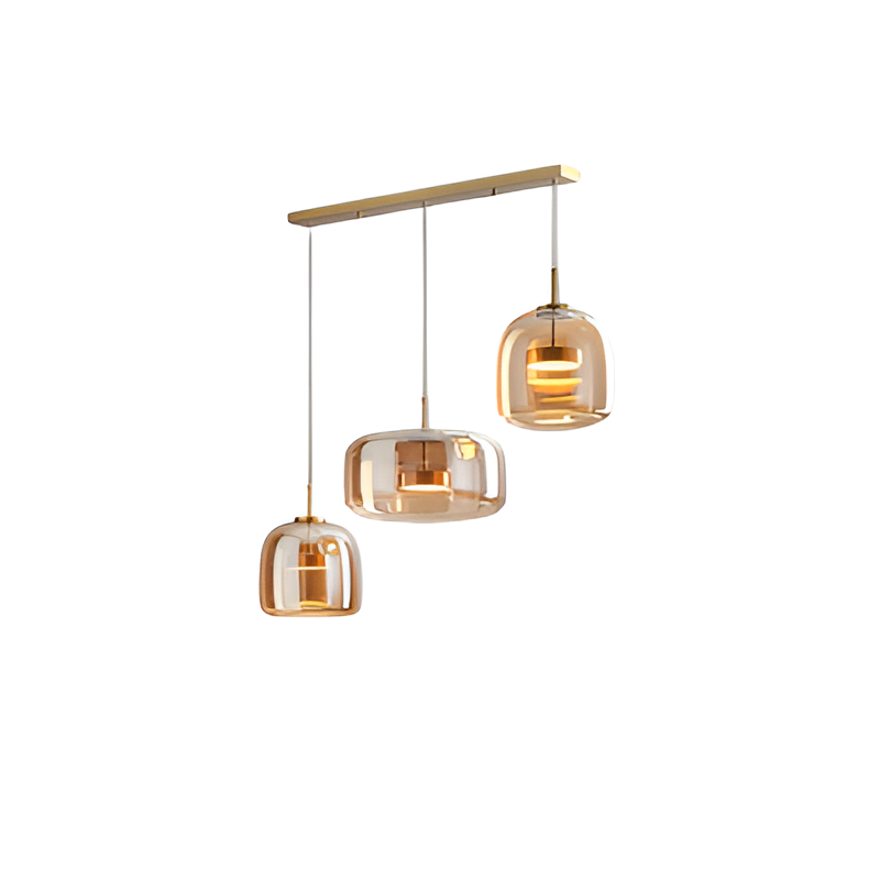 Pendant Light Hand Blown Glass Ø38.0 cm Smoked Grey Dining Room Kitchen Island Adjustable LED Hanging Ceiling Lamp | Thomler