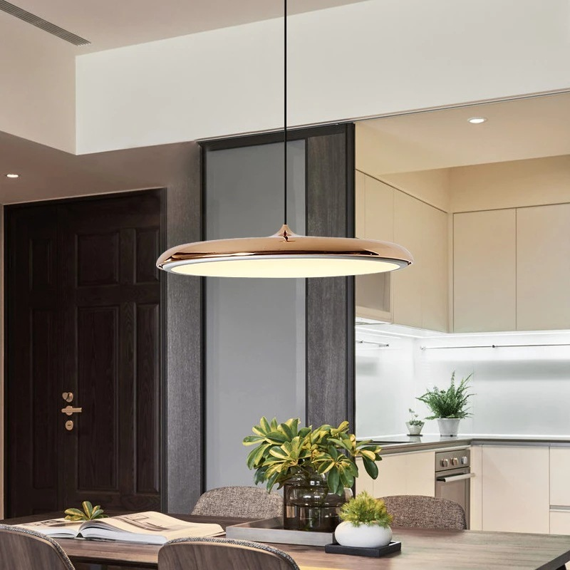 Pendant Light Metal Acrylic LED 25.0 cm Black Dining Room Kitchen Island Hanging Ceiling Lamp Scandinavian Minimalist | Thomler
