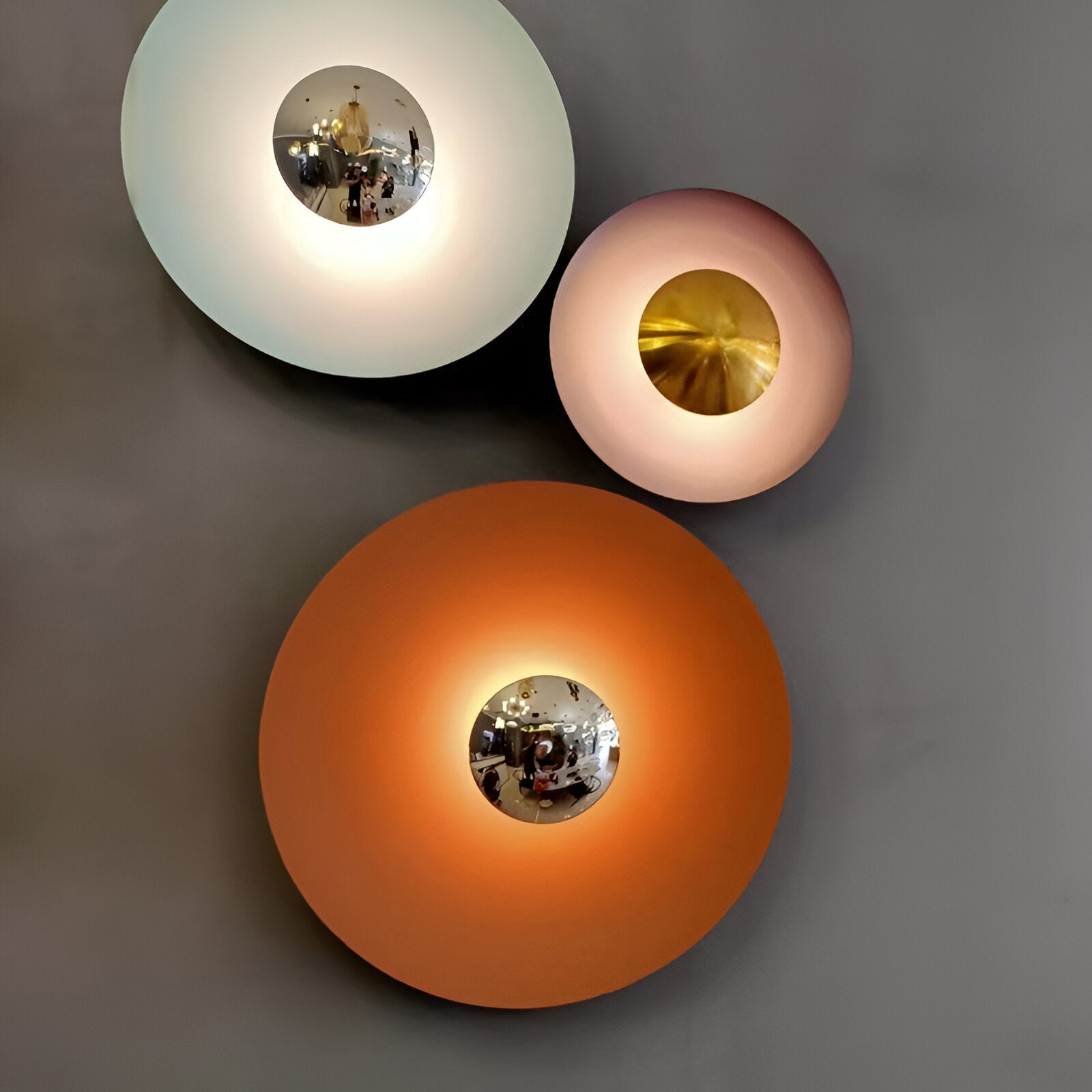 Wall Lamp Iron 15.7 In LED Round Modern Bedroom Living Room Accent Lighting Nordic Minimalist Decorative Fixture | Thomler