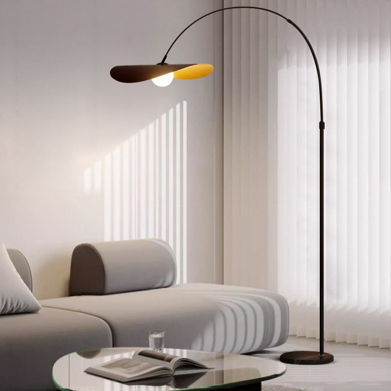 Floor Lamp Iron LED Arc 180.0–200.0 cm Black Living Room Reading Light Minimalist Scandinavian Standing Lamp | Thomler