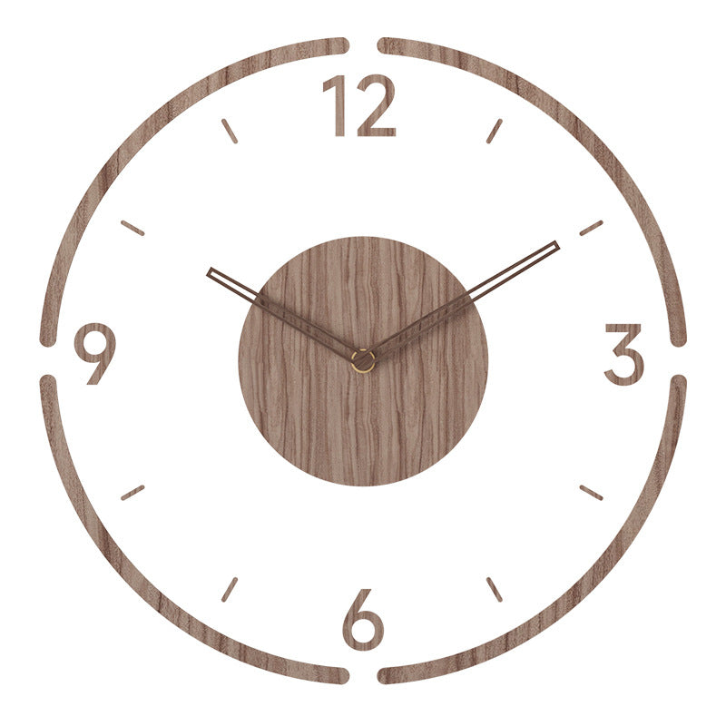 Solid Timber Round Wall Clock – Silent Sweep Battery-Operated Timepiece for Living Room, Kitchen & Office | Thomler