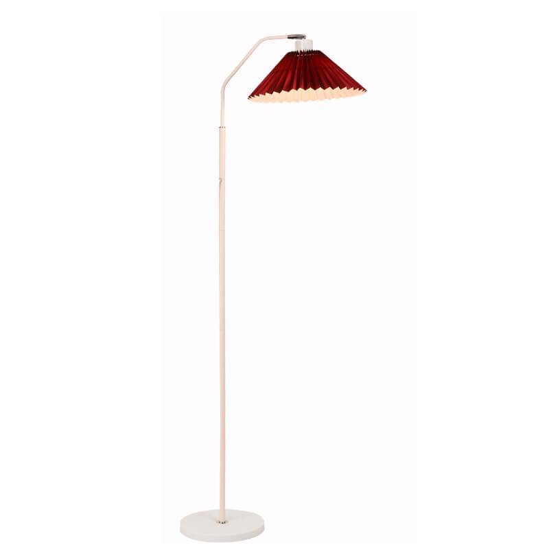 Floor Lamp Fabric Pleated Shade 149.0 cm Black Living Room Bedroom Dimmable Scandinavian Reading Standing Light | Thomler