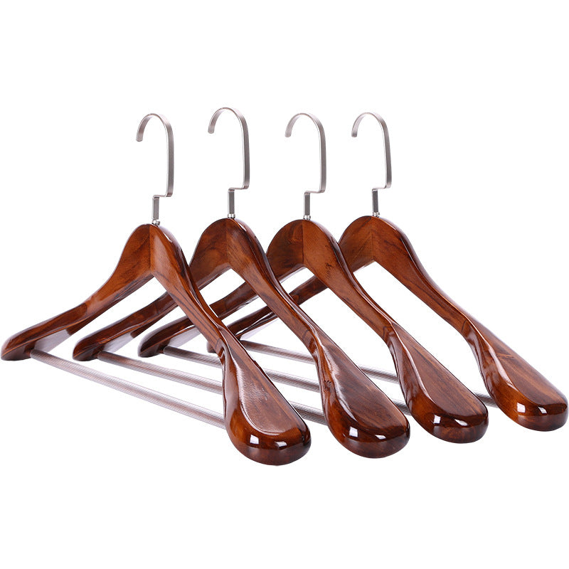 Clothes Hangers Wood And Metal Dark Brown Wardrobe Coat Organiser Set Heavy Duty Suit Jacket Shirt Closet Storage | Thomler