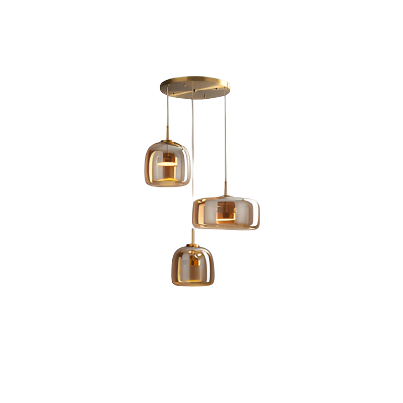 Pendant Light Hand Blown Glass Ø38.0 cm Smoked Grey Dining Room Kitchen Island Adjustable LED Hanging Ceiling Lamp | Thomler