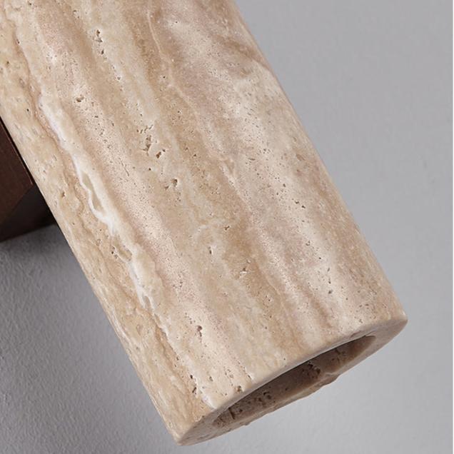 Wall Lamp Travertine Stone 12.6 in Up Down Bedroom Hallway Sconce Minimalist Natural Lighting Fixture | Thomler