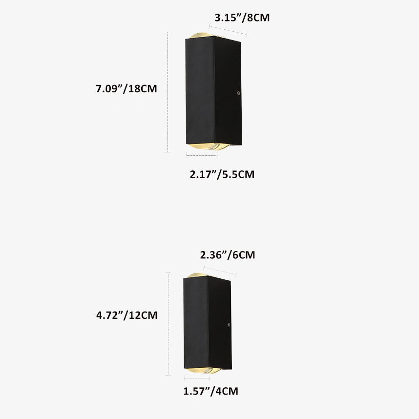 Weatherproof Rectangular Aluminum LED Wall Sconce for Outdoor Spaces | Thomler