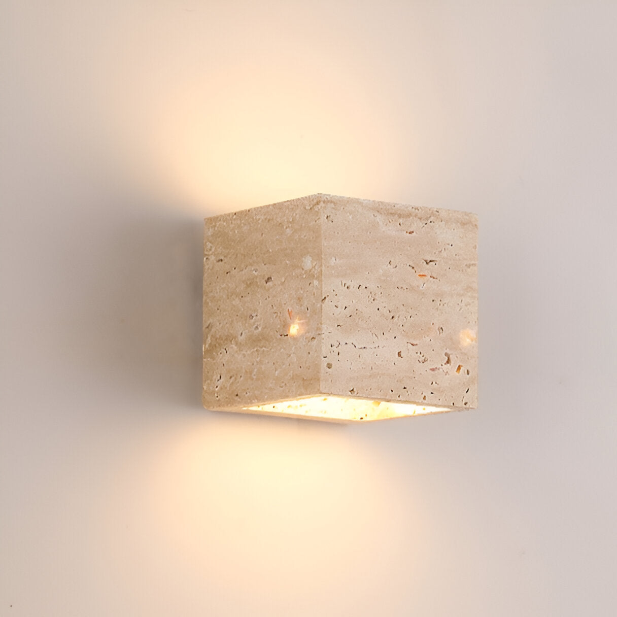Wall Light Travertine Stone 6.3 in Outdoor Up Down LED Waterproof Garden Patio Fixture Modern Minimalist Exterior Sconce | Thomler