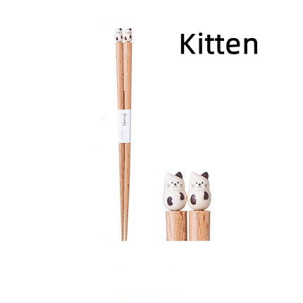 Animal-Themed Training Chopsticks for Kids Wooden Easy-Grip Learning Utensils for Toddlers Small Hands Mealtime Practice Shiba Inu Bunny Bea | Thomler