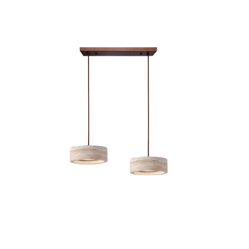 Pendant Light Travertine Stone 7.9 in Yellow Dining Room Kitchen Island Hanging Ceiling Lamp Adjustable Cord | Thomler