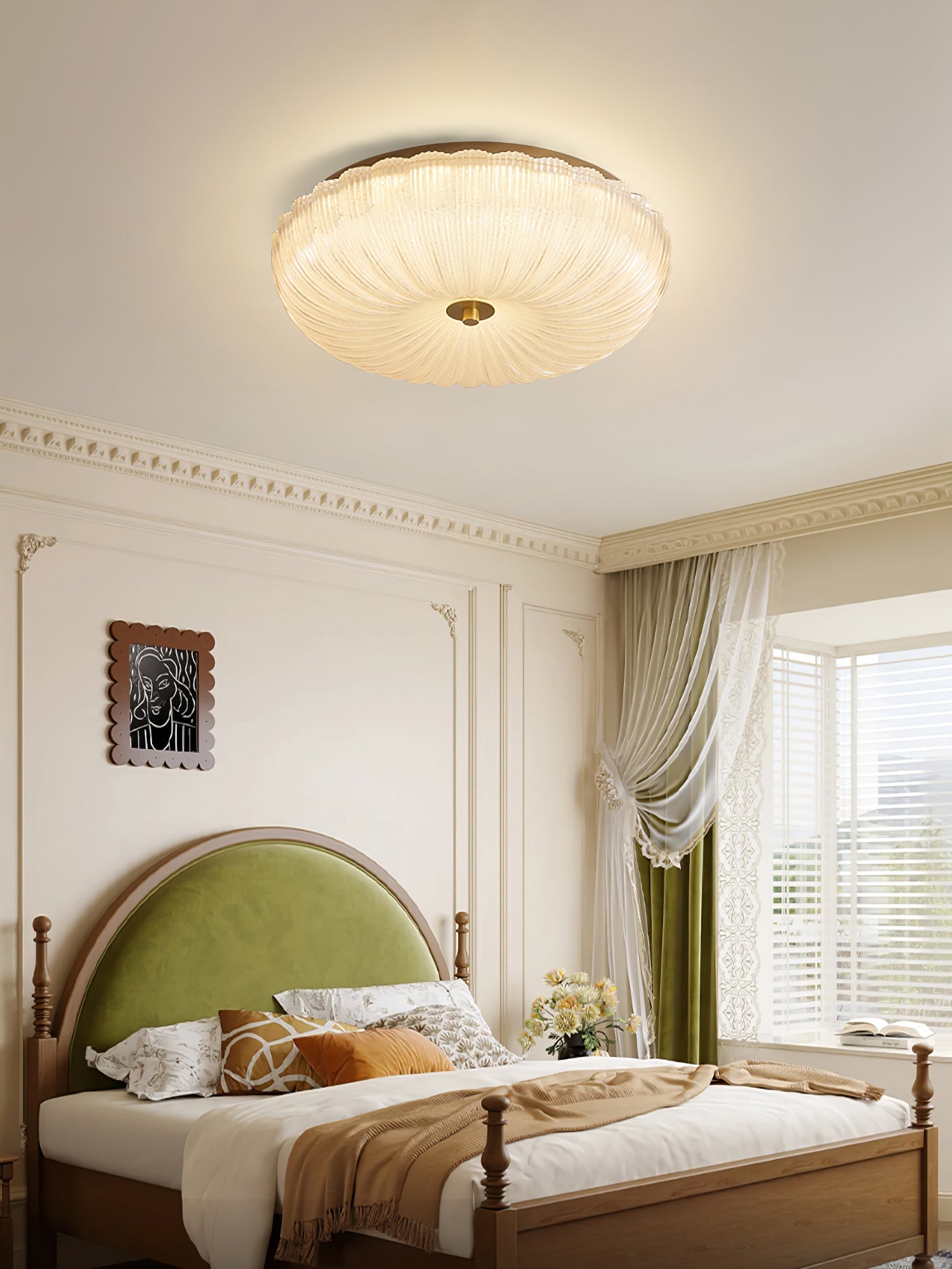 Frosted Glass Ceiling Light 15.7 in Warm Neutral Cool Indoor Lighting Modern Fixture | Thomler