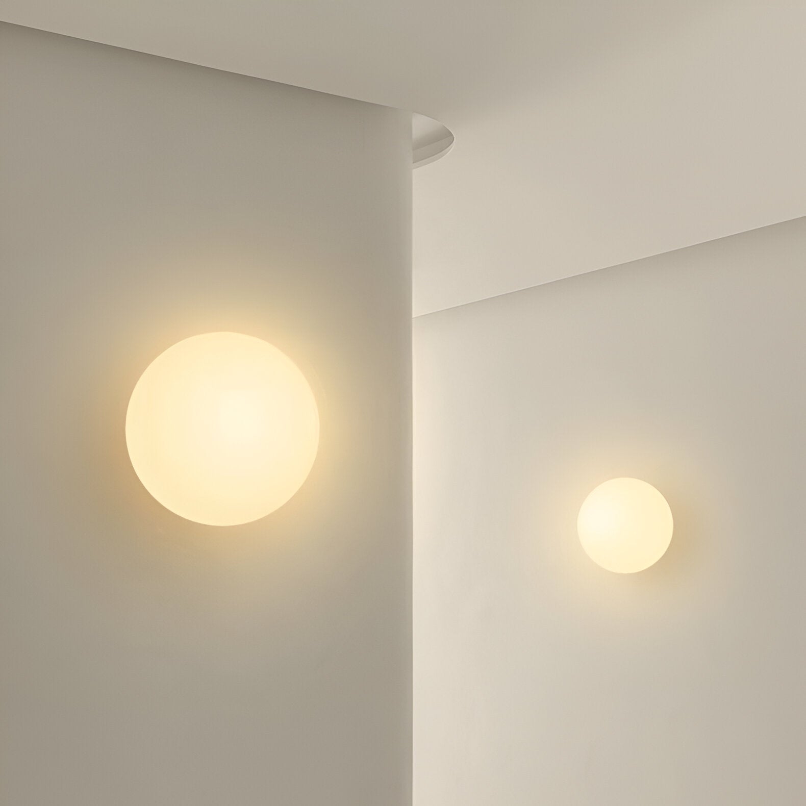 Wall Lamp Frosted Glass Globe 7.9 in Warm White Bedroom Hallway Modern Minimalist Sconce Ambient Lighting Fixture | Thomler