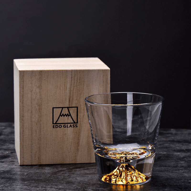 Whiskey Glass Crystal Cut Pattern Japanese Style Whisky Tumbler Gift Box Barware Set | Thomler