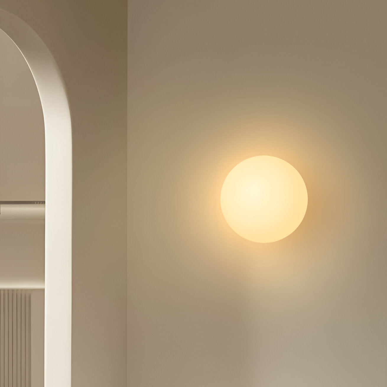Wall Lamp Frosted Glass Globe 7.9 in Warm White Bedroom Hallway Modern Minimalist Sconce Ambient Lighting Fixture | Thomler