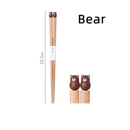 Animal-Themed Training Chopsticks for Kids Wooden Easy-Grip Learning Utensils for Toddlers Small Hands Mealtime Practice Shiba Inu Bunny Bea | Thomler