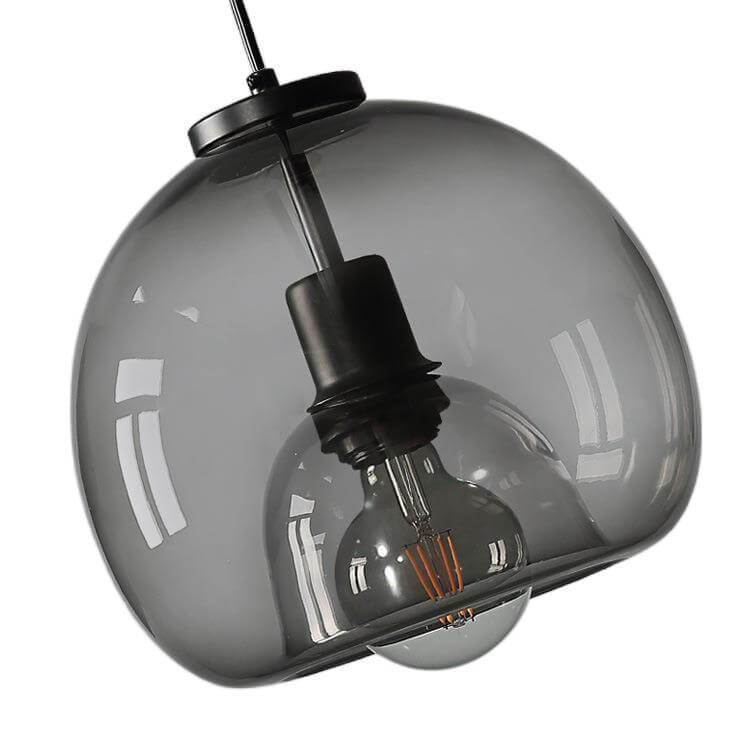 Pendant Light Smoked Glass 25.0 cm Grey Dining Room Kitchen Island Hanging Ceiling Lamp Adjustable E27 Modern Lighting | Thomler