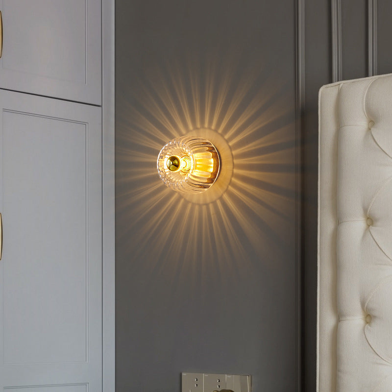Flush Mount Light Copper 6.3 in Elegant Gold Bedroom Living Room Wall Lamp Luxury LED Incandescent Fixture | Thomler