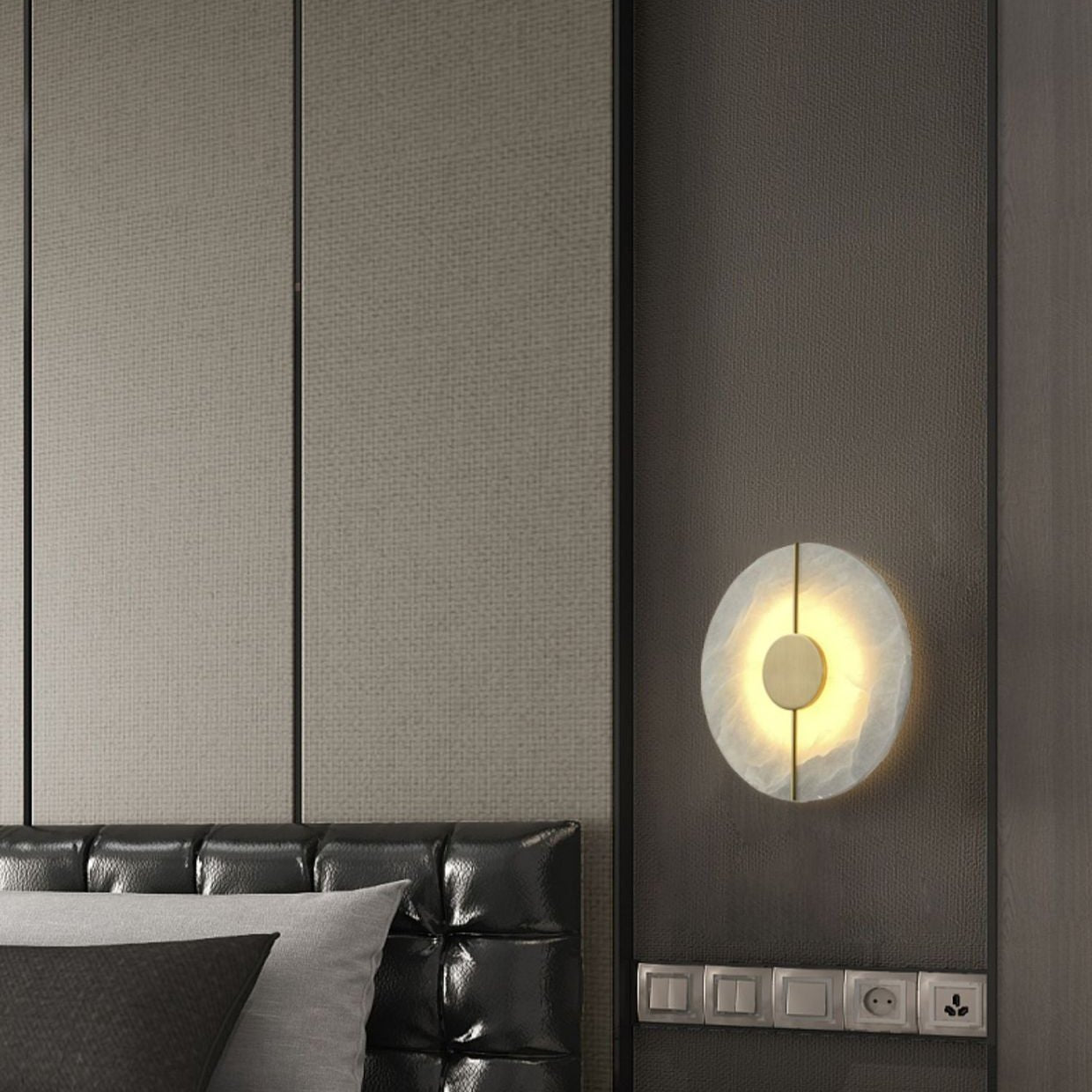 Wall Lamp Marble 16.7 in Warm LED Bedroom Hallway Modern Nordic Minimalist Sconce Lighting Fixture | Thomler