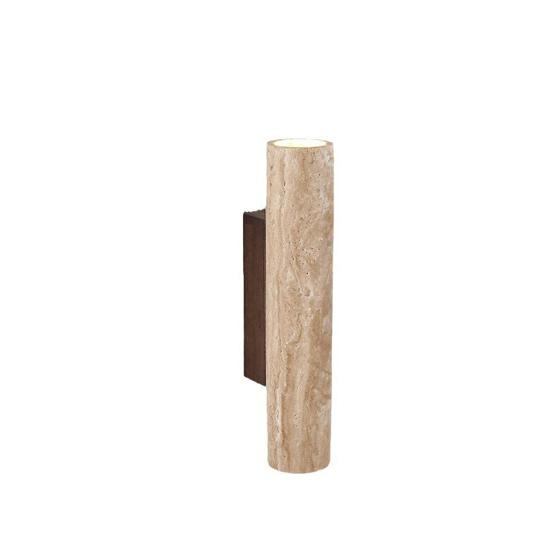 Wall Lamp Travertine Stone 12.6 in Up Down Bedroom Hallway Sconce Minimalist Natural Lighting Fixture | Thomler