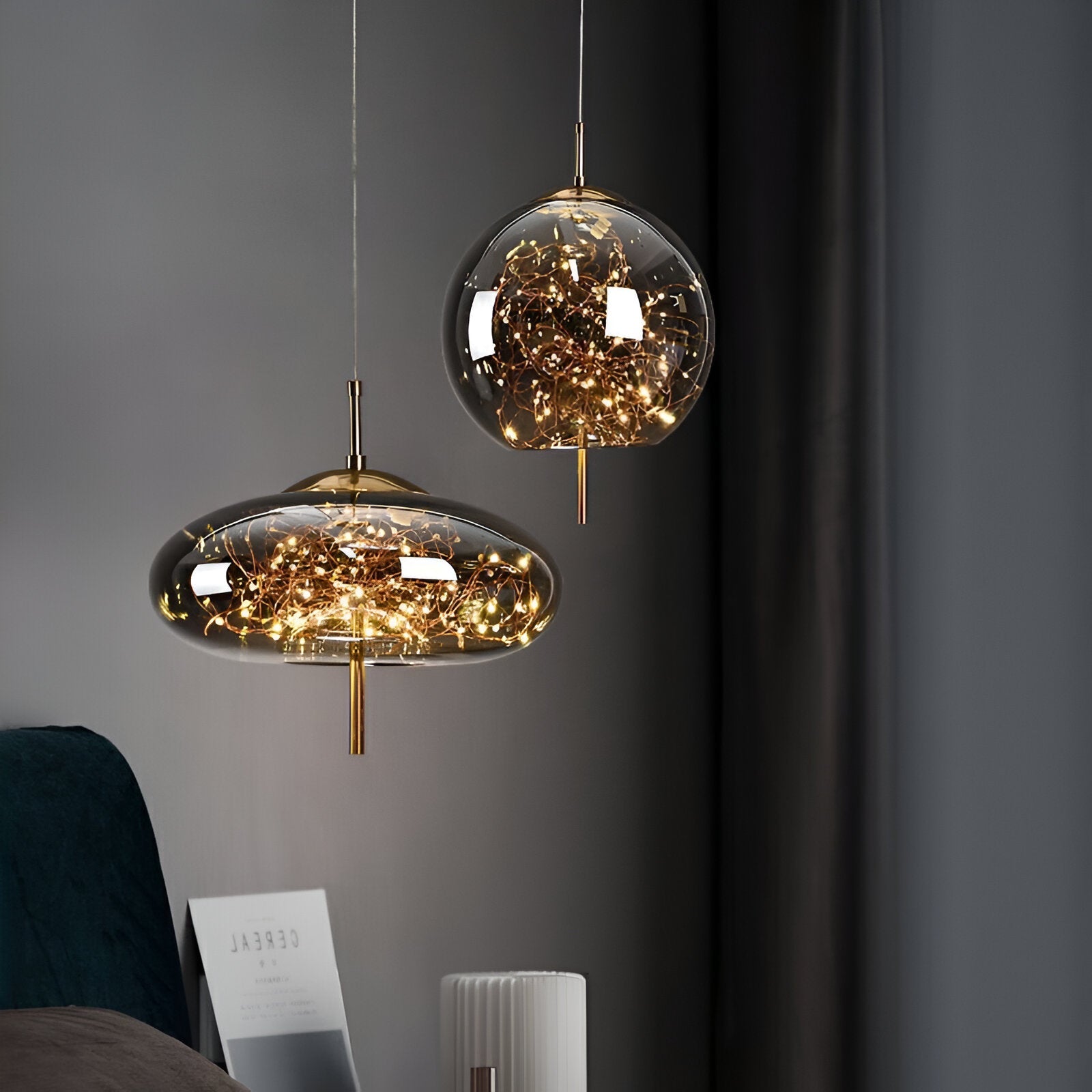 Pendant Light Glass 7.9 in Modern Adjustable Dining Room Kitchen Island Hanging Ceiling Lamp Scandinavian Minimalist Fixture | Thomler