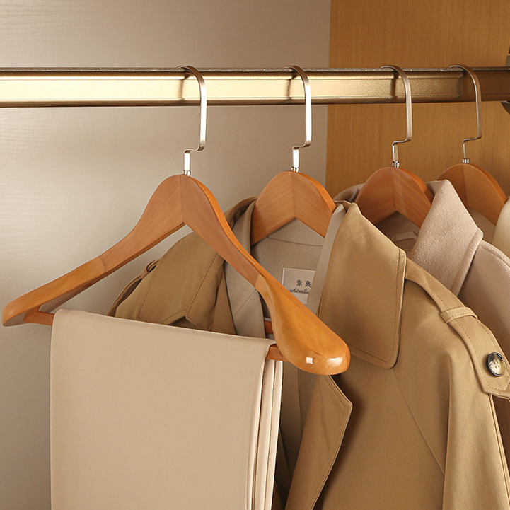Clothes Hangers Wood And Metal Dark Brown Wardrobe Coat Organiser Set Heavy Duty Suit Jacket Shirt Closet Storage | Thomler