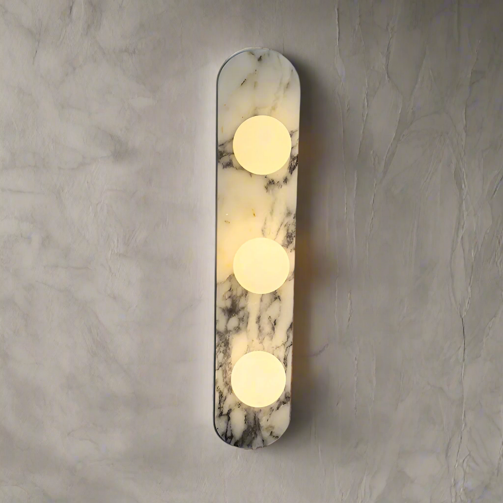 Wall Lamp Marble Glass 13.8 in Warm LED Bedroom Hallway Modern Minimalist Sconce Lighting Fixture | Thomler