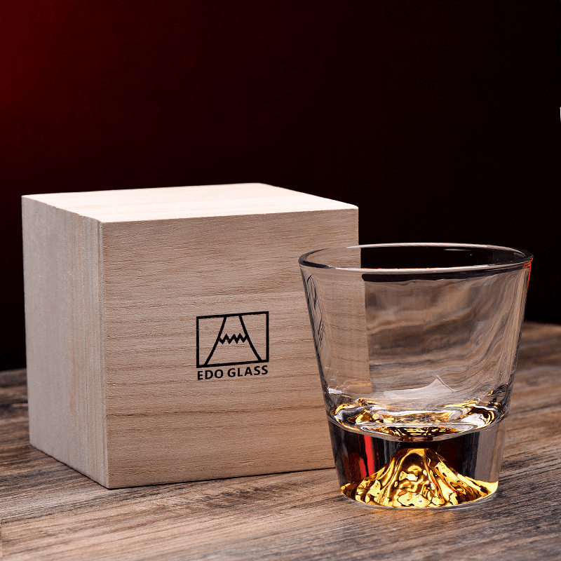 Whiskey Glass Crystal Cut Pattern Japanese Style Whisky Tumbler Gift Box Barware Set | Thomler