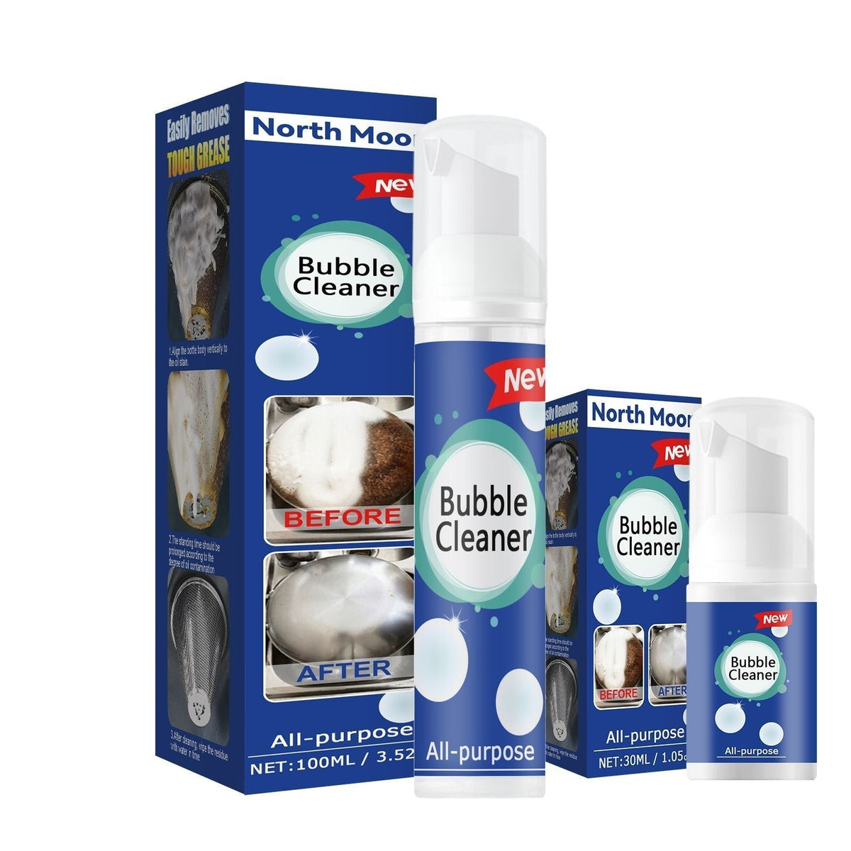 Multi-Surface Foaming Degreaser Spray for Kitchen Grease & Tough Stains – No-Rinse Formula for Cookware, Counters & Appliances | Thomler