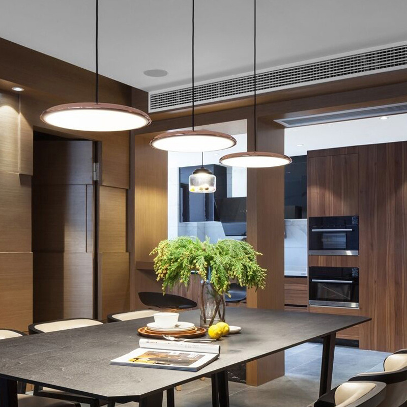 Pendant Light Metal Acrylic LED 25.0 cm Black Dining Room Kitchen Island Hanging Ceiling Lamp Scandinavian Minimalist | Thomler