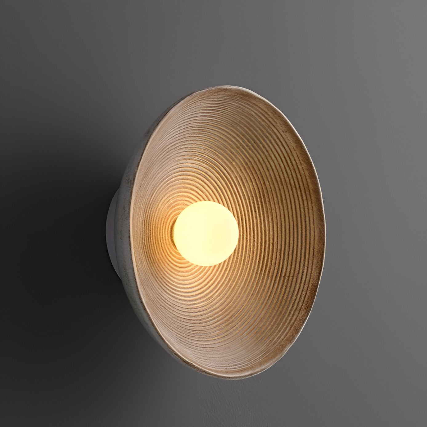 Wall Lamp Resin Glass 19.7 in Round White Bedroom Living Room Ambient Lighting Scandinavian Minimalist Sconce | Thomler