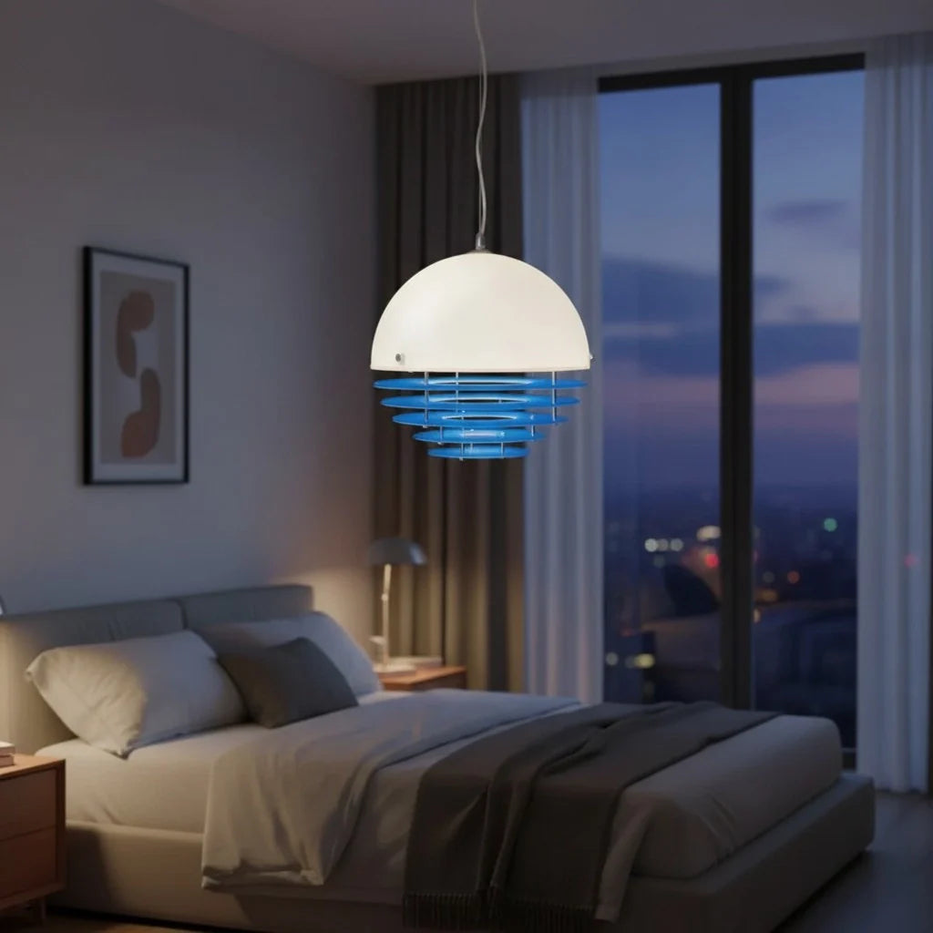 Pendant Light Glass Dome 12 in White Orange Klein Blue Dining Room Living Area Ambient Lighting Artistic Modern | Thomler