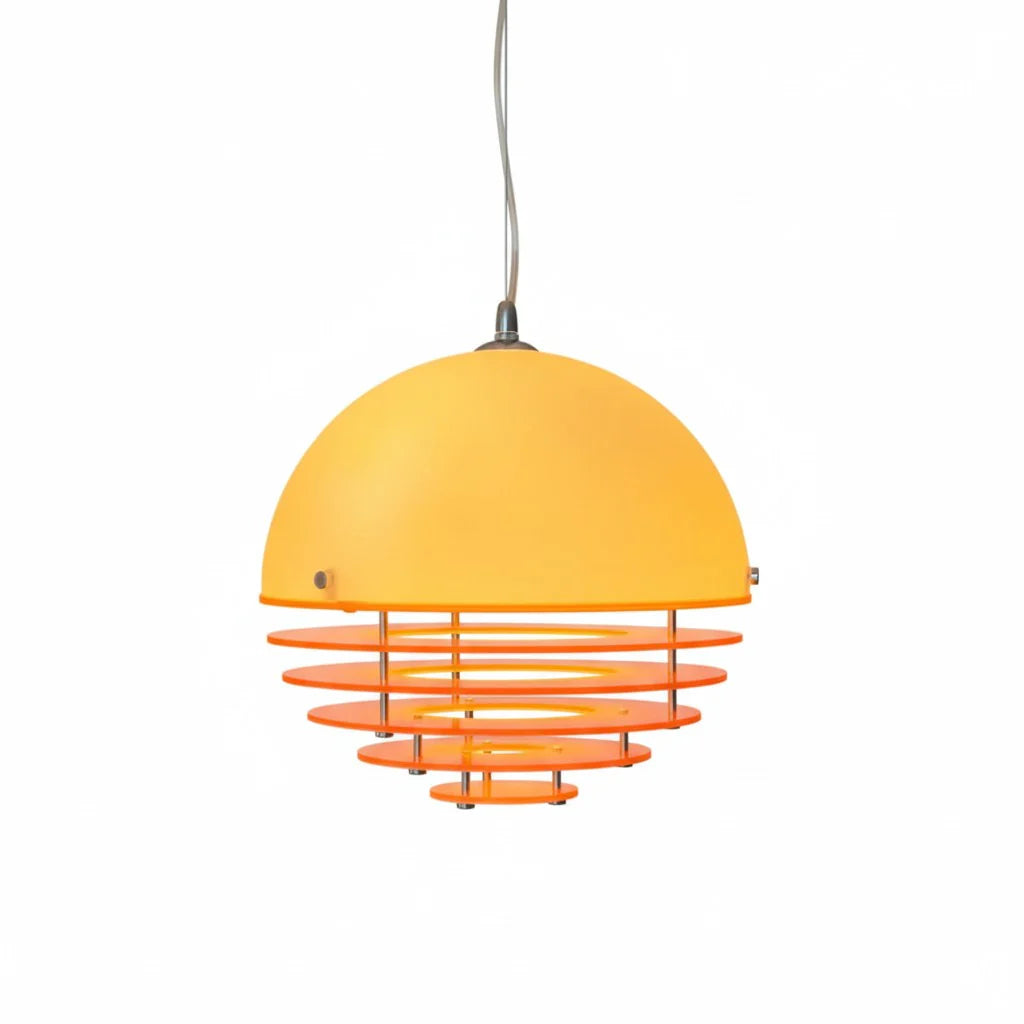 Pendant Light Glass Dome 12 in White Orange Klein Blue Dining Room Living Area Ambient Lighting Artistic Modern | Thomler