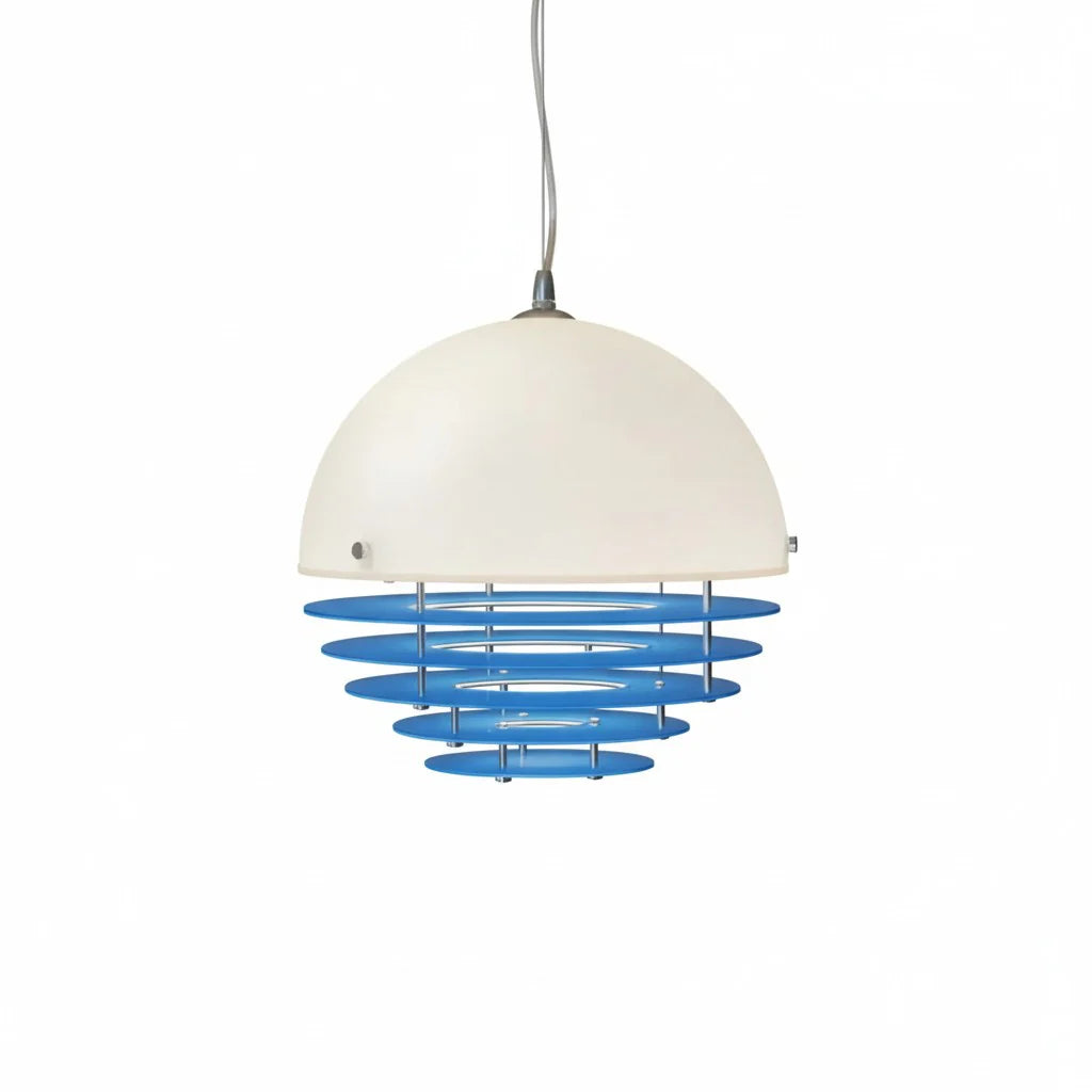 Pendant Light Glass Dome 12 in White Orange Klein Blue Dining Room Living Area Ambient Lighting Artistic Modern | Thomler