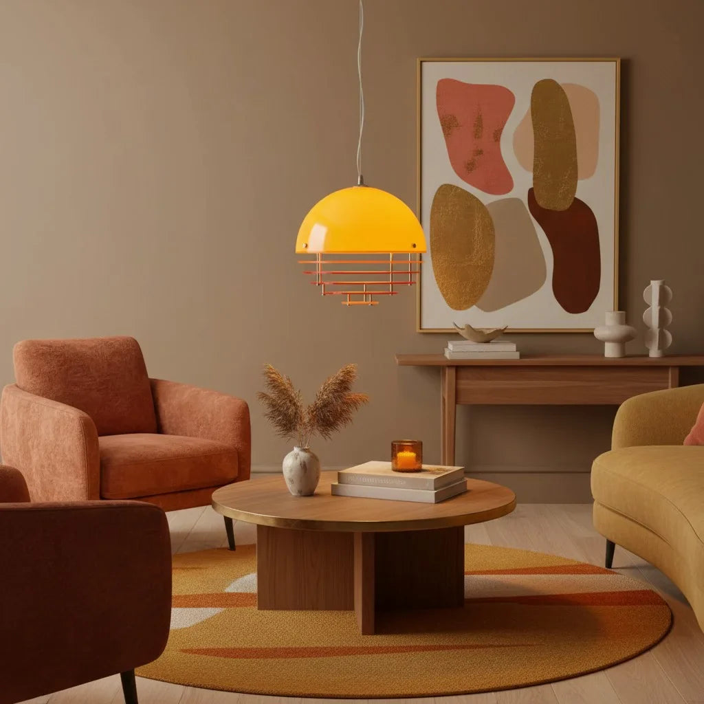 Pendant Light Glass Dome 12 in White Orange Klein Blue Dining Room Living Area Ambient Lighting Artistic Modern | Thomler