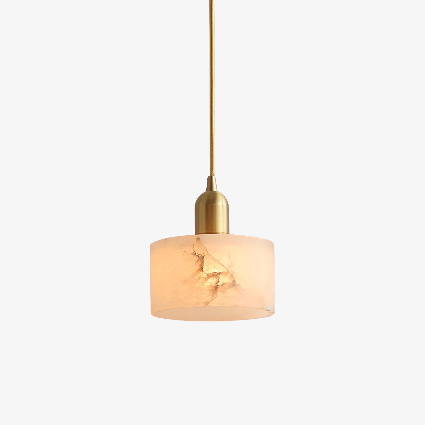 Pendant Light Alabaster Stone 5.5 in White Brass Dining Room Kitchen Hanging Ceiling Lamp Modern Minimalist | Thomler