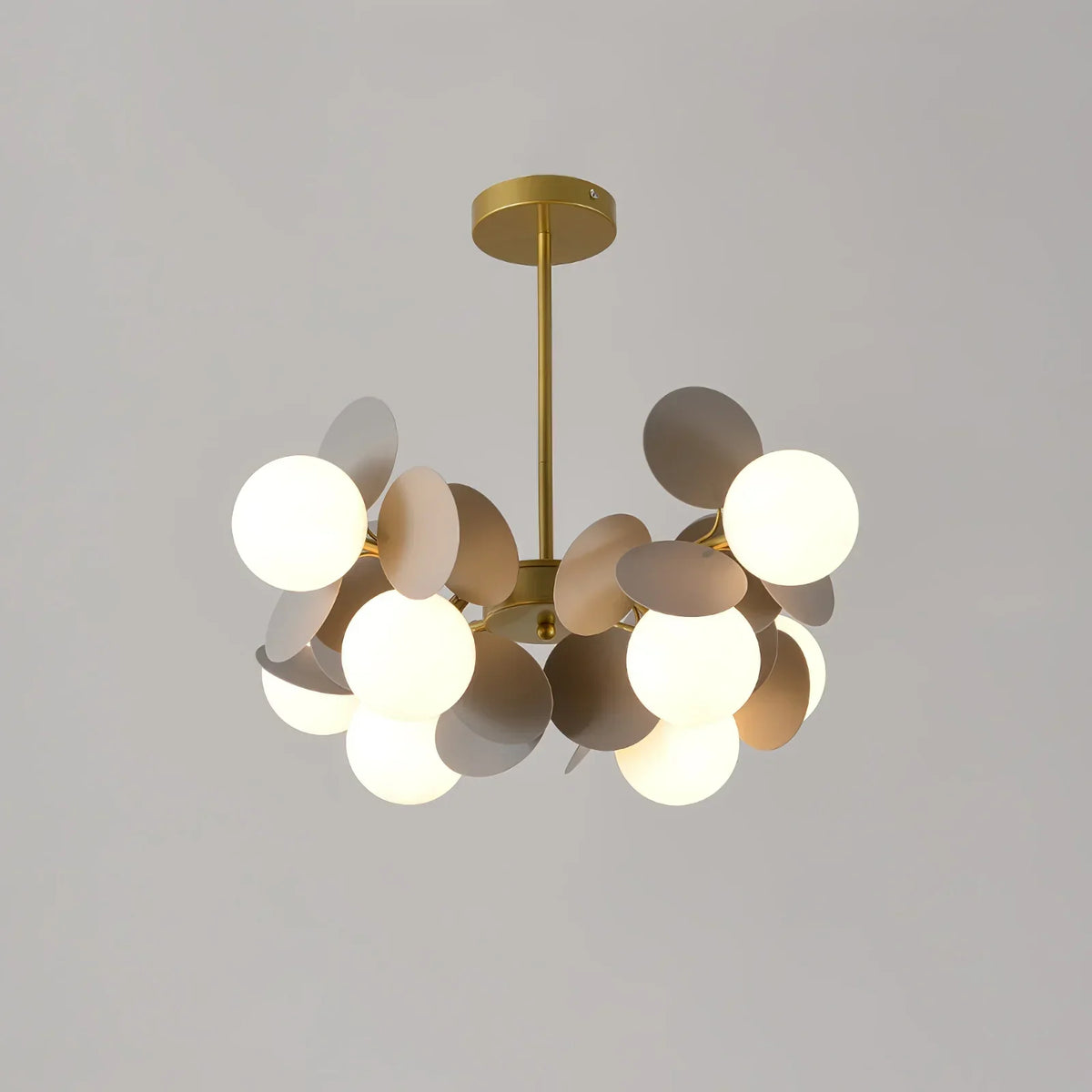 Glass Blossom Branch Ceiling Fixture with Adjustable LED Bulbs for Dining Room & Bedroom Lighting – Hardwired Modern Floral Chandelier | Thomler