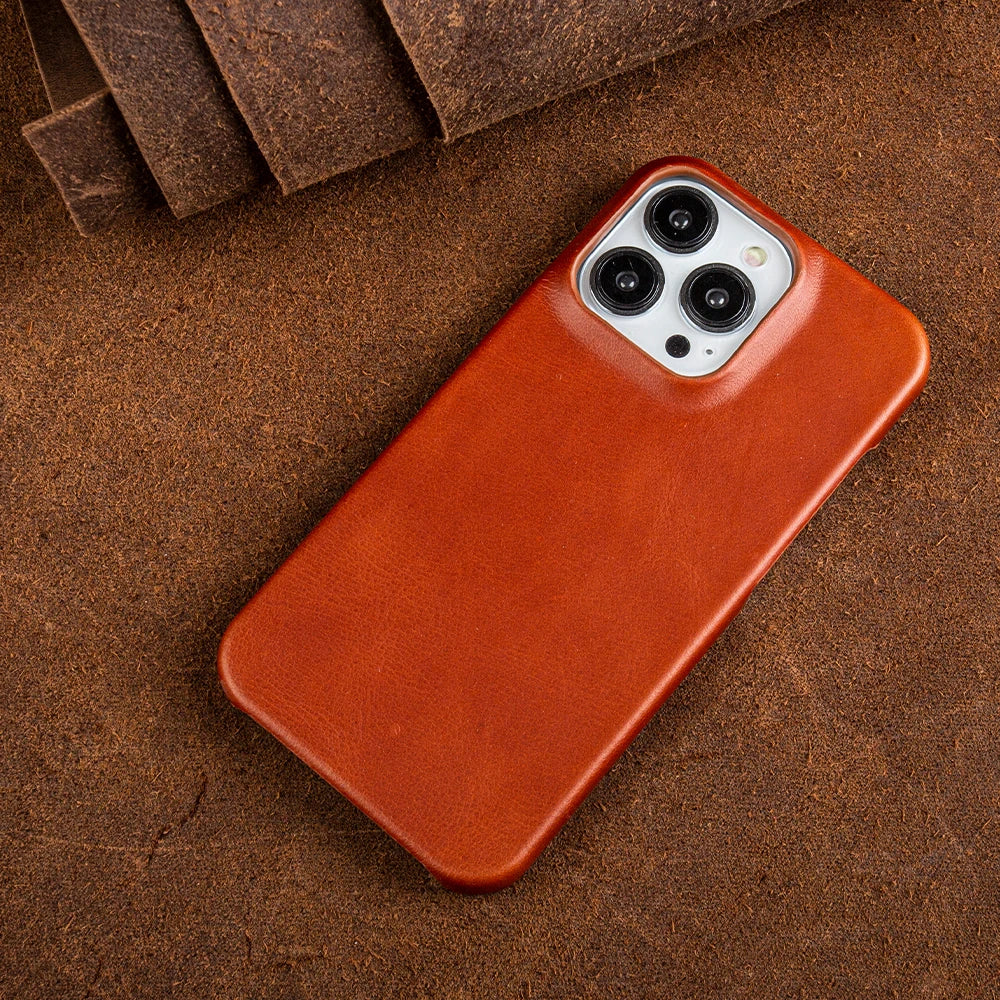 Premium Full-Grain Leather iPhone Case with MagSafe – Shock-Absorbent Protection for iPhone 11-17 Models | Thomler
